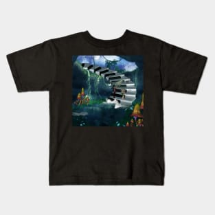 Dancing on a piano in a cave Kids T-Shirt